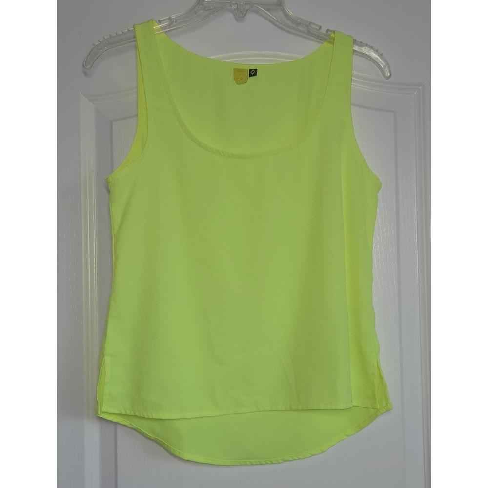 FARM Rio Vintage 90s Neon Yellow Sleeveless Tank Top Women's Sz M Beach Festival